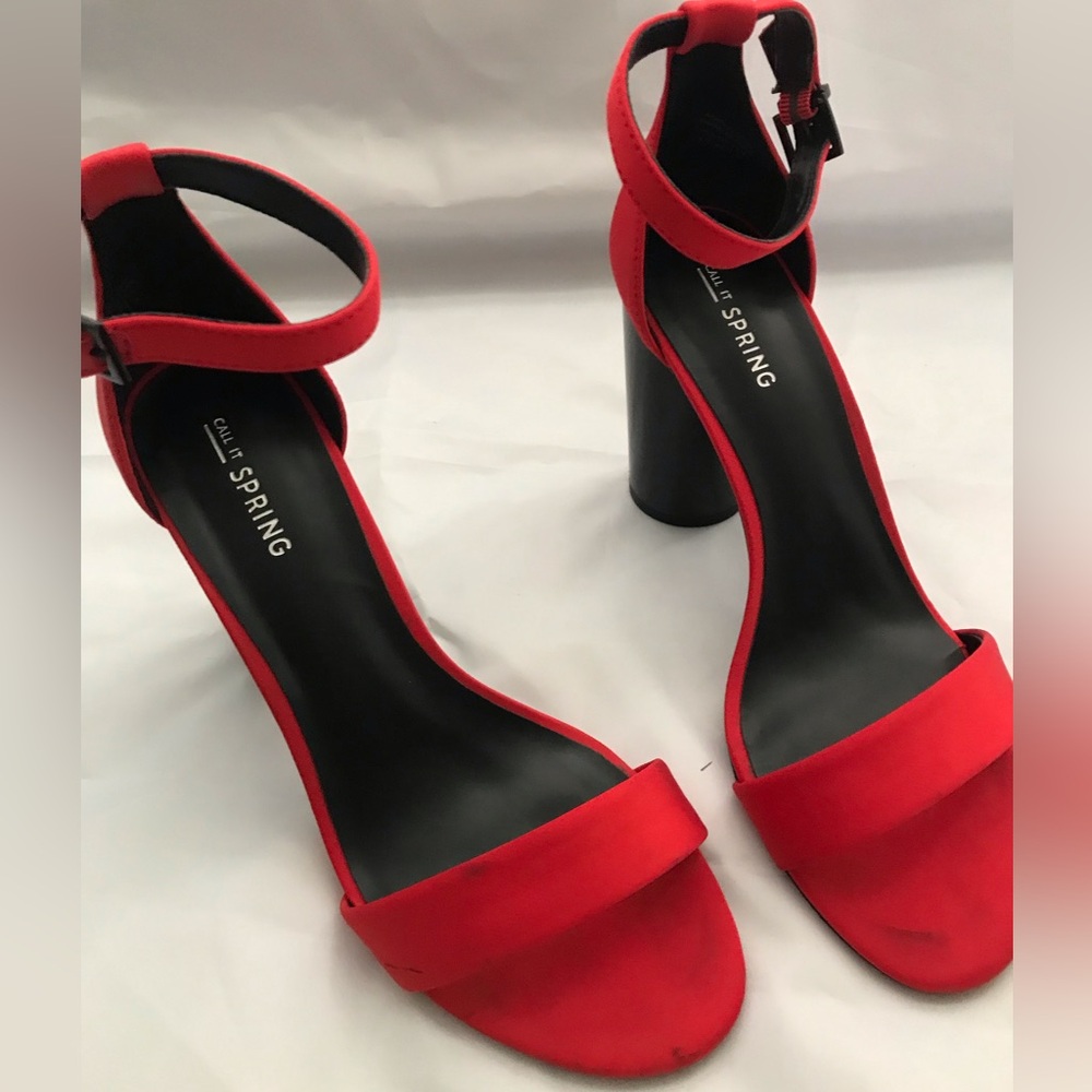 Call It Spring, Red, Microfibre, Open Toe, Round … - image 1